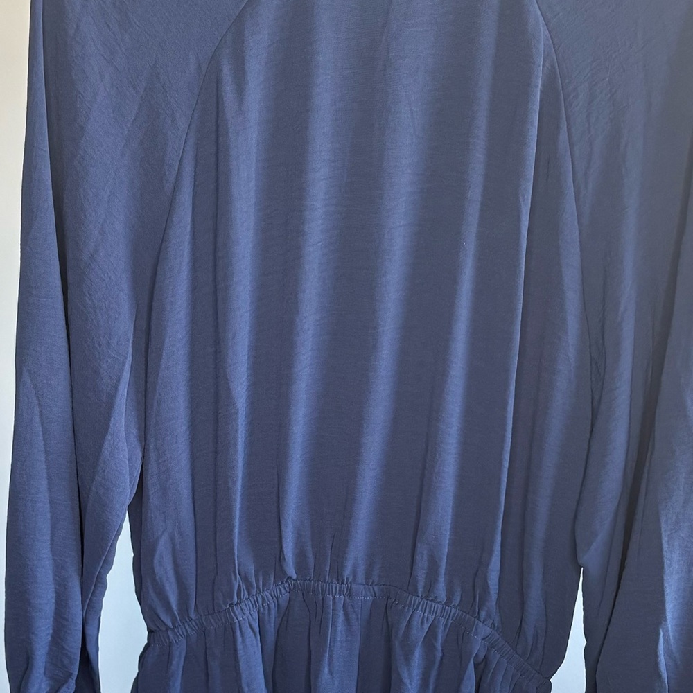 Women's Blue Long-Sleeve Romper